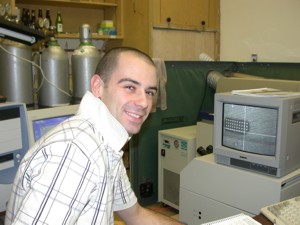 Kevin with the laser ablation system